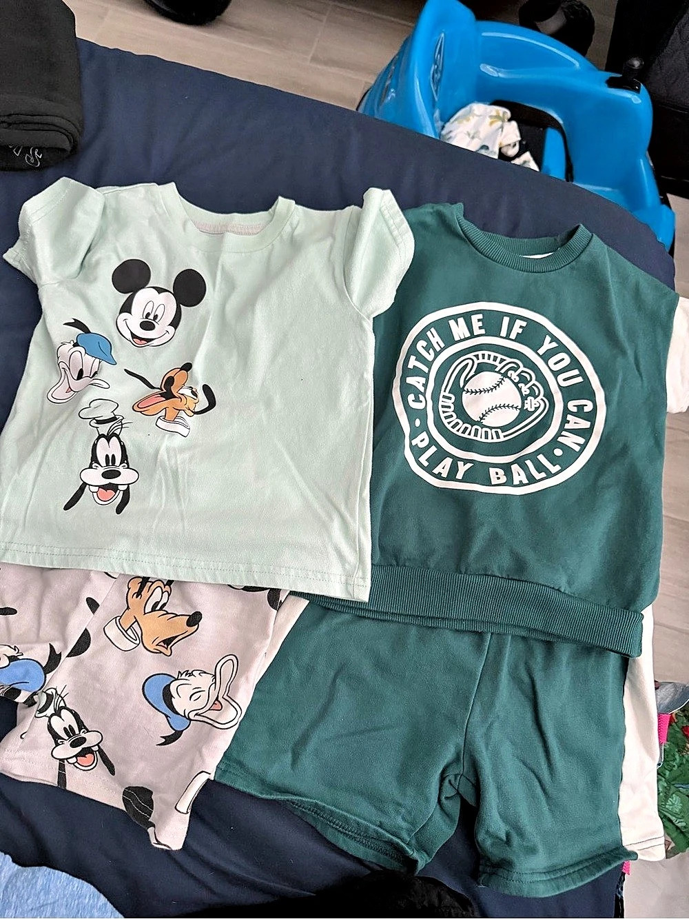 Toddler Boys 2-Piece Outfit Bundle Disney Mickey & Friends + Baseball Set